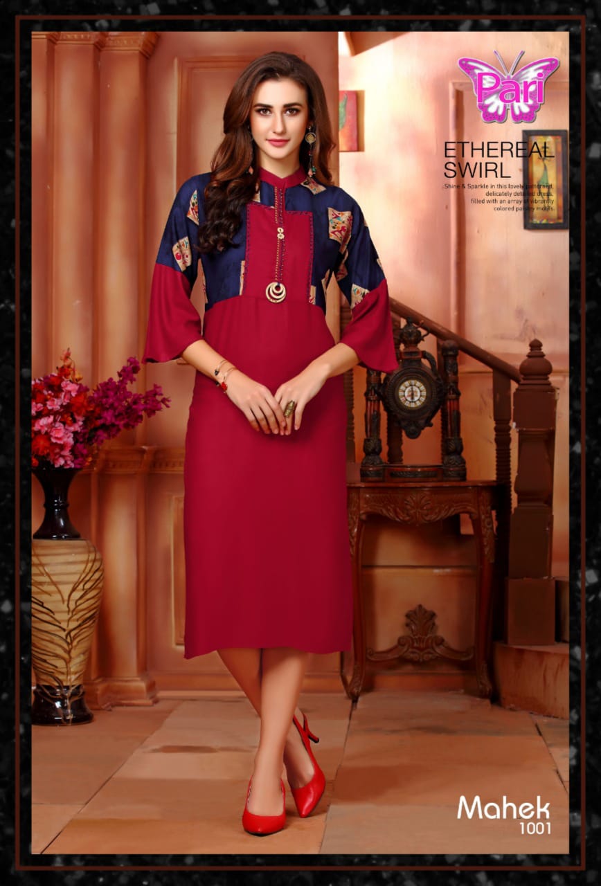 Pari Mahek Heavy Rayon Designer Kurti Collection